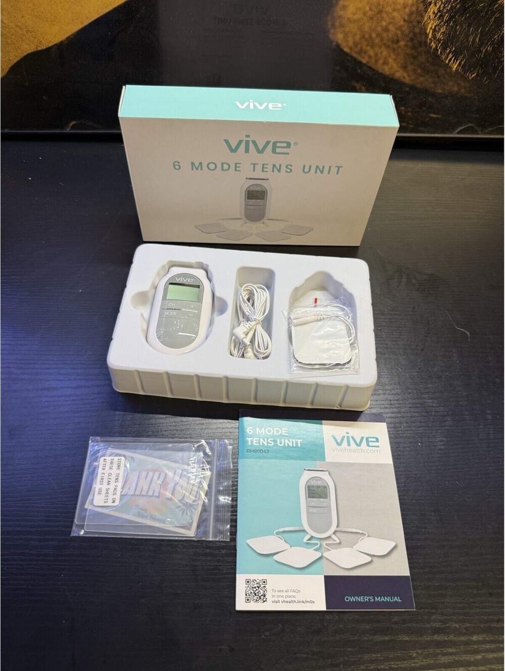 Vive 6 Mode TENS Unit Digital Pulse Massager Electrotherapy Muscle Relief